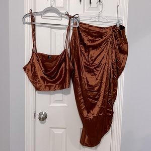 Copper Two Piece Skirt and Tank Top Set size 2X